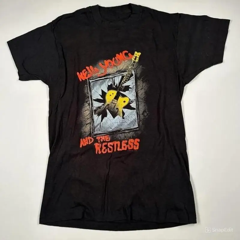 Neil Young 1988 Restless T Shirt 2 SIDE Rock Music Fan All Size