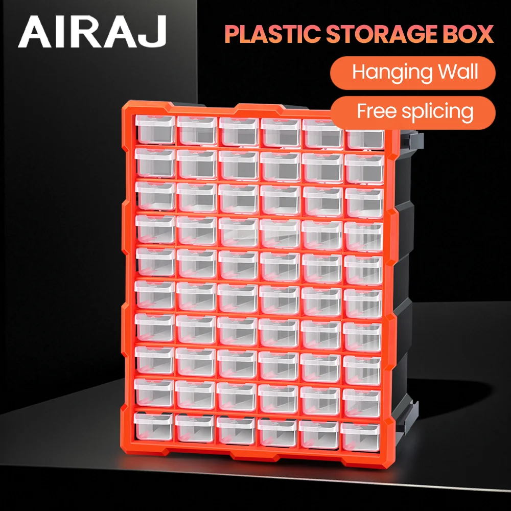 AIRAJ Multifuctional Tool Box Drawer Type Plastic Organizer Box For Mechanics Screw Empty Suitcase Tools Storage Box Container