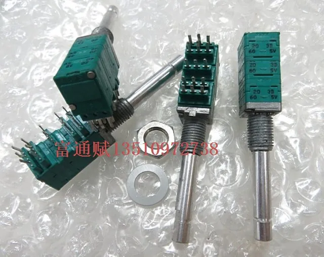 [VK]5PCS  JAPAN  original  potentiometer 5 Union 203D 20K with 40 bit stepping handle length 33.5mm