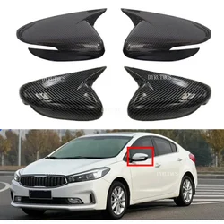 For KIA K3 Cerato Forte Ceed 2 2013 2014 2015-2018 Car RearView Mirror Cover Wing Cap  Rear View Case Trim Carbon Fiber Sticker