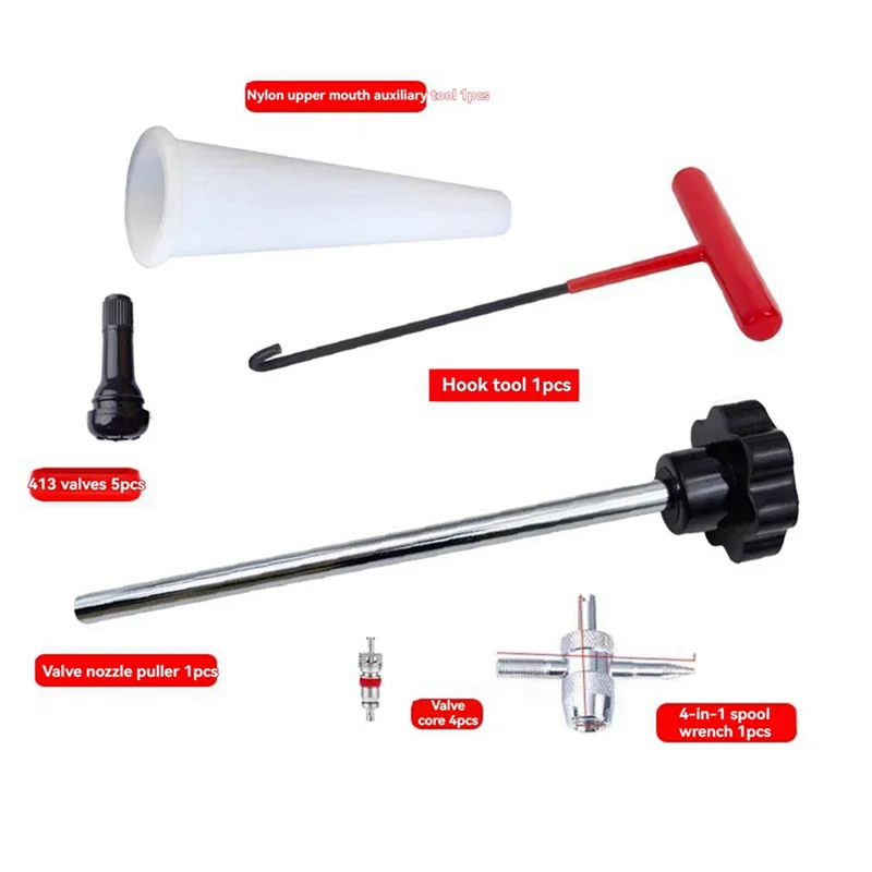 

Sp-Quick Change Tire Valve Tool Kit Valve Stem Tire Valve Stem For TR413 Valve Replacement And Installation Tool Kit 13Pc