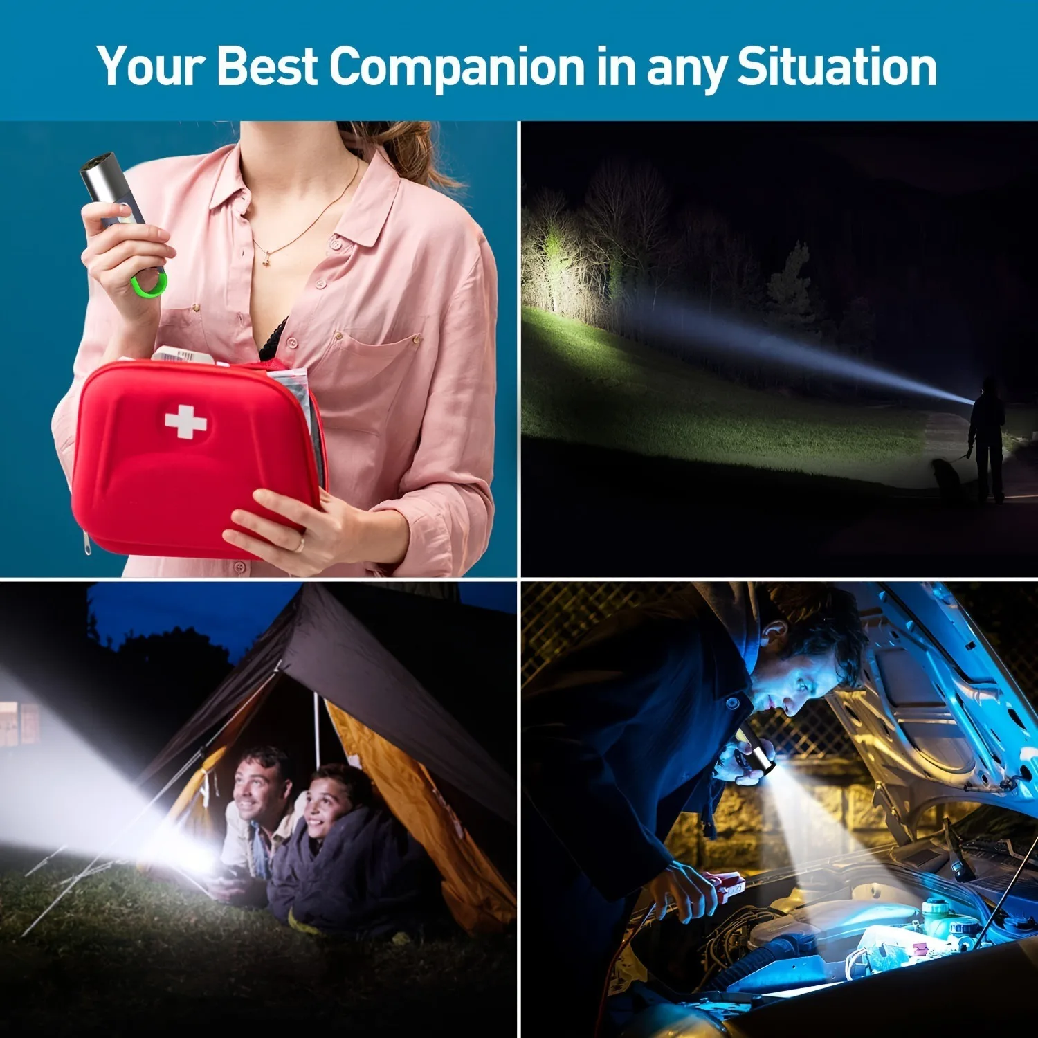 Multi functional keychain Work light Outdoor Emergency LED Tent light Mountain Climbing Buckle Camping light Strong Flashlight