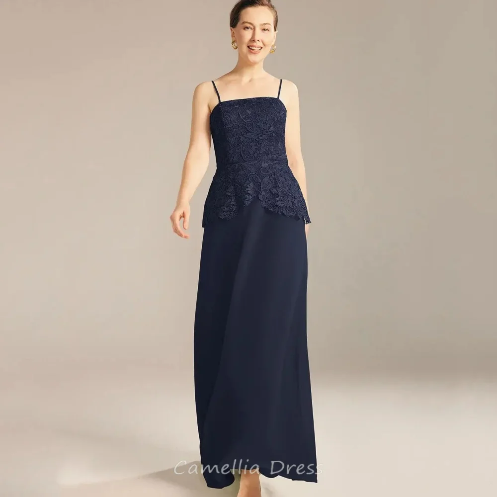 

Customized Mother Dresses for Bride Formal Dress Lace Spaghetti Straps Wedding Party Gown A Line vestido invitada boda