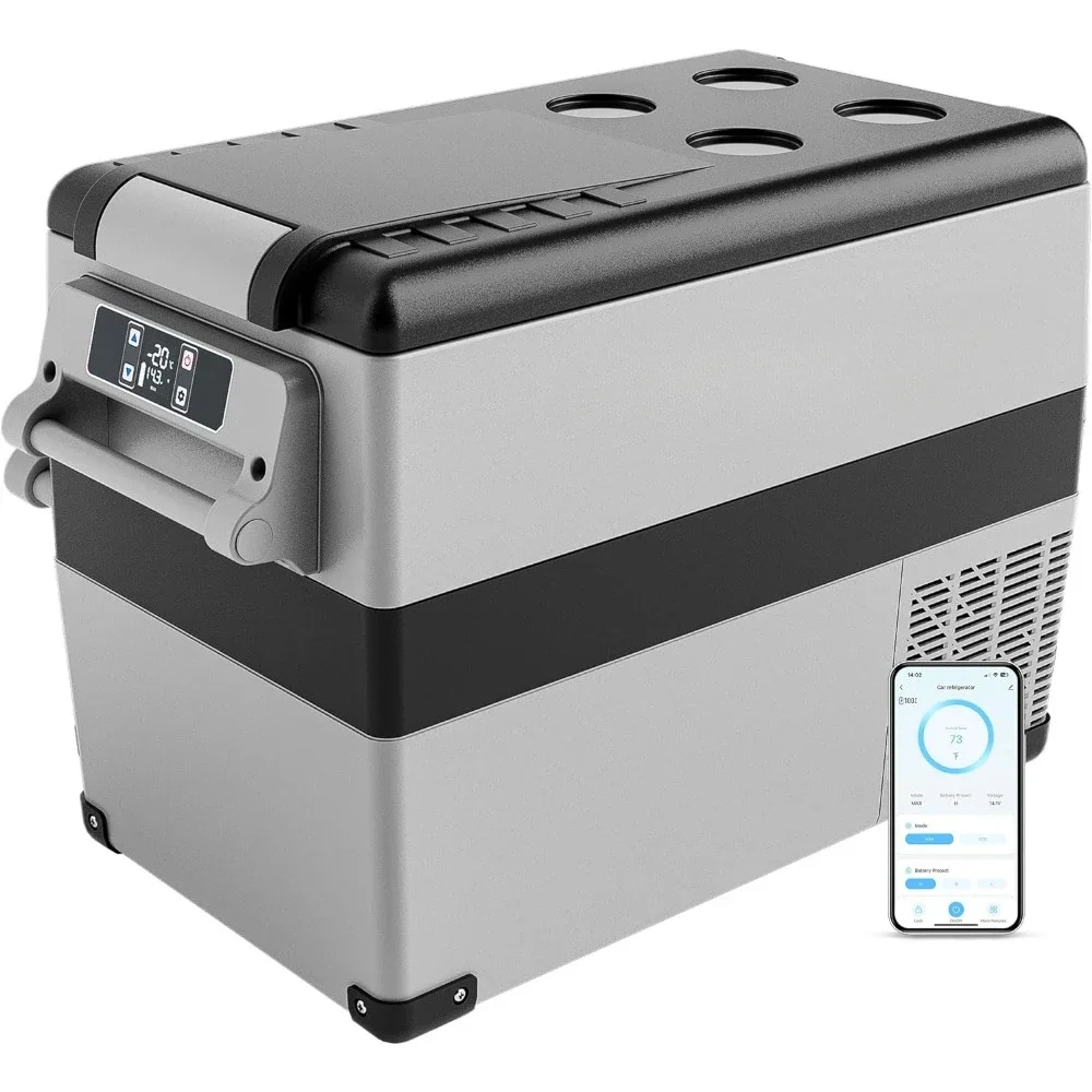 Car Refrigerator, 48QT (45L) Car Fridge Electric Cooler APP Control, 12V Refrigerator -4℉~68℉, Portable Refrigerator for Camping