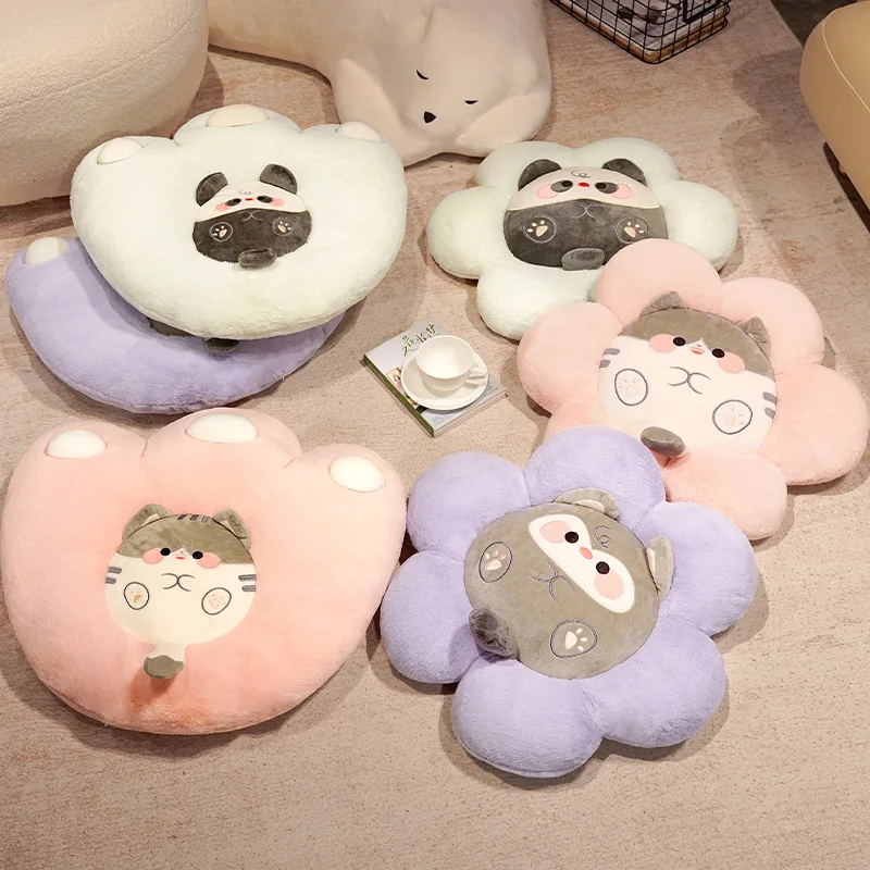 

Simulation Flower Petal Cat Paw Shape Animals Series Pillow Stuffed Soft Cartoon Pandas Husky Sofa Cushion for Girls Gifts Decor