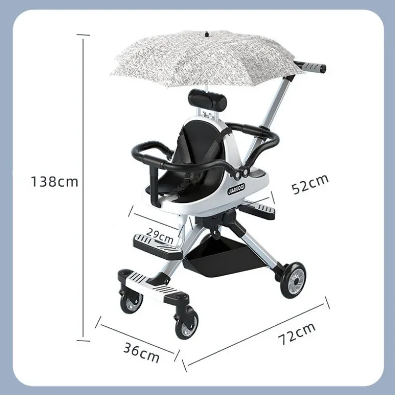 Lightweight Twin Baby Stroller with Canopy for Infants & Toddlers Portable Travel Twin Umbrella Stroller Compact Aluminum Frame