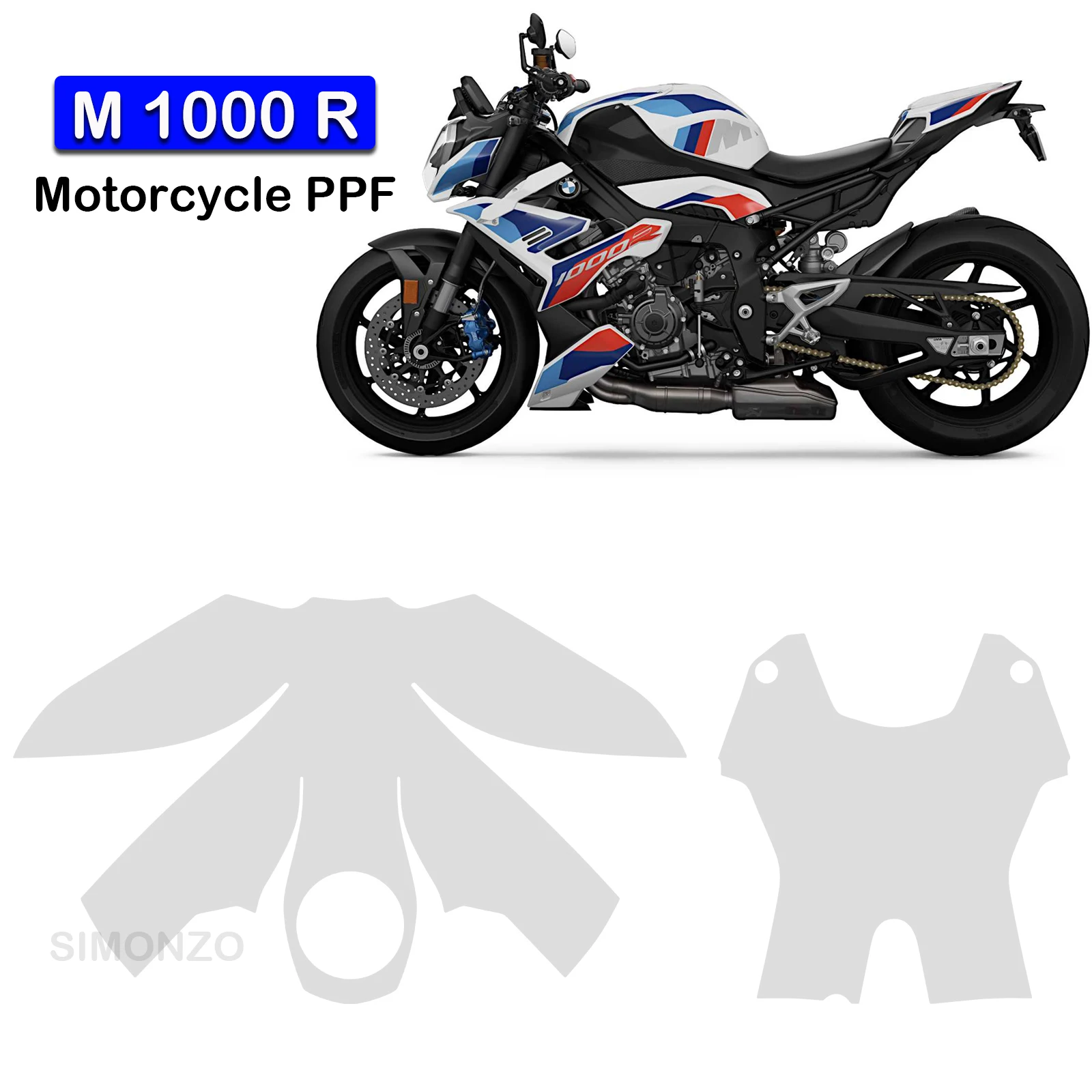 For BMW M1000 R PPF Motorcycle Paint Protection Film Fits M1000R TPU Complete Paint Fairing Anti-scratch Protection Kit