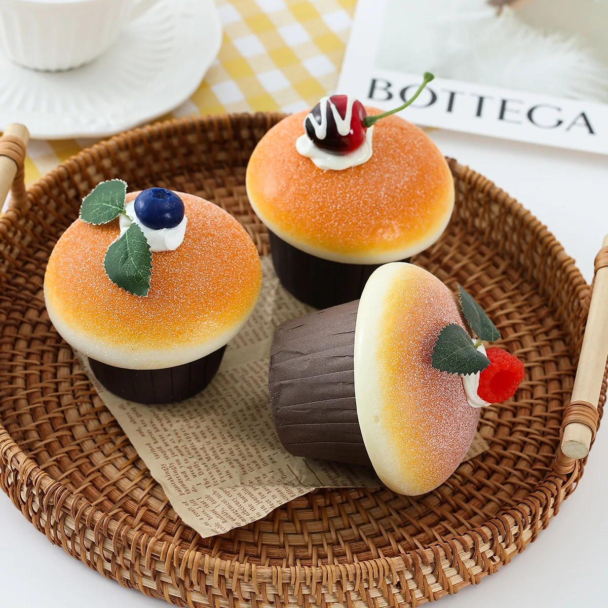 Simulated Mushroom Bread Cake Dessert Simulation Food Model Artificial Desserts For Display Pastry 3pc/lot