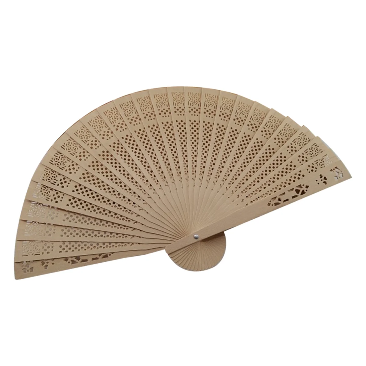 Fashion Wedding Hand Fragrant Party Carved Folding Fan Chinese Wooden Vintage Hollow Antiquity E