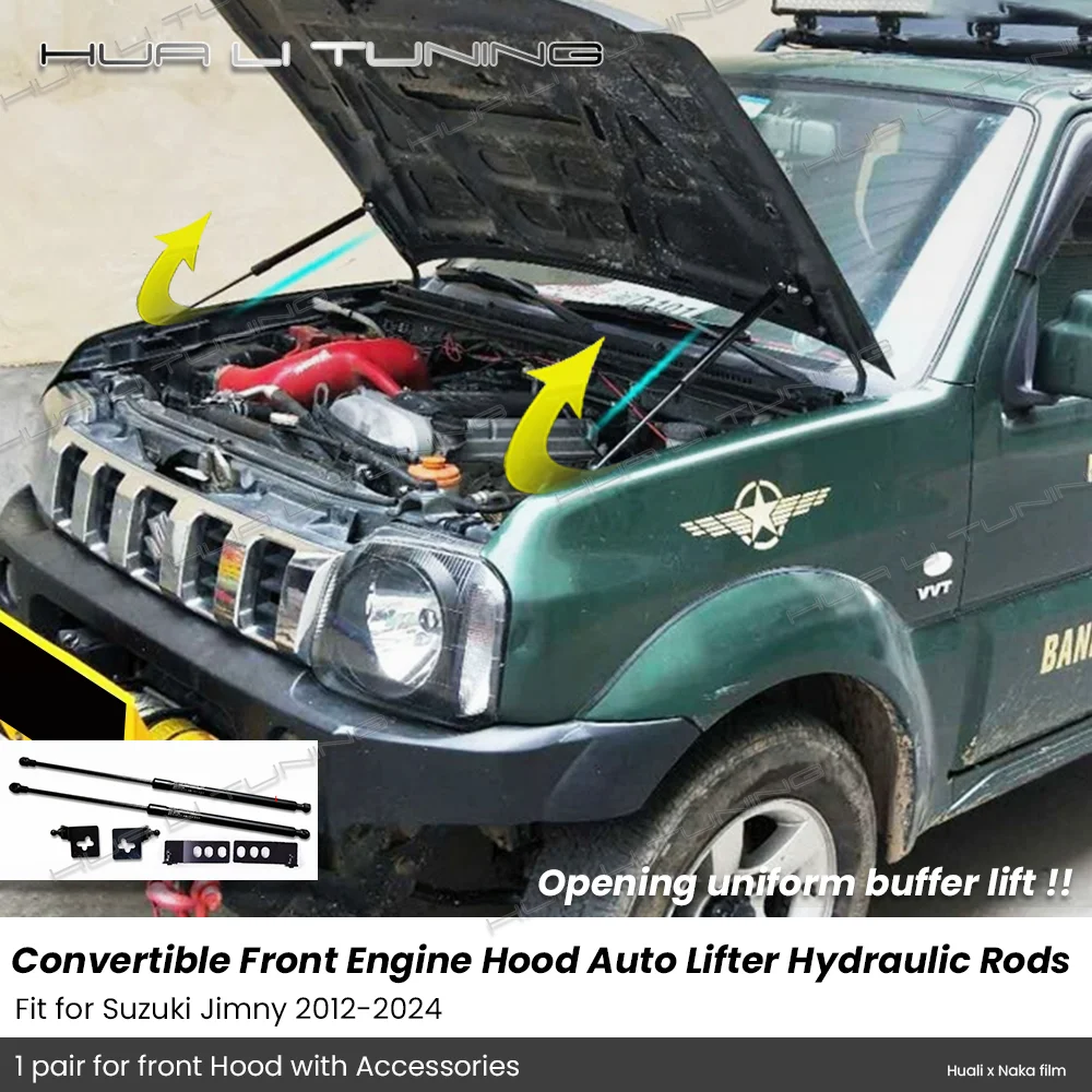 

For Suzuki Jimny 2012-2024 Conversion Front Engine Hood Lift Hydraulic Rods Support Lever Upgrade Auto Accessories