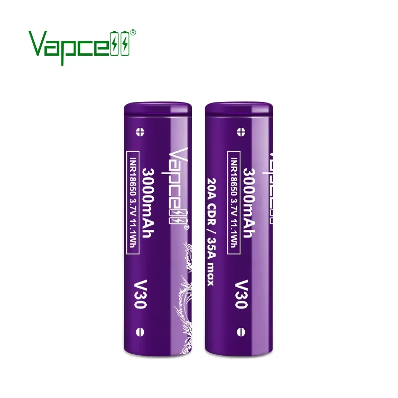 Vapcell 18650 V30 3000mah 20A/35A 3.7V Li Ion Battery Reachargeable Cell Lithium Batteries For Flashlight / Power Tools