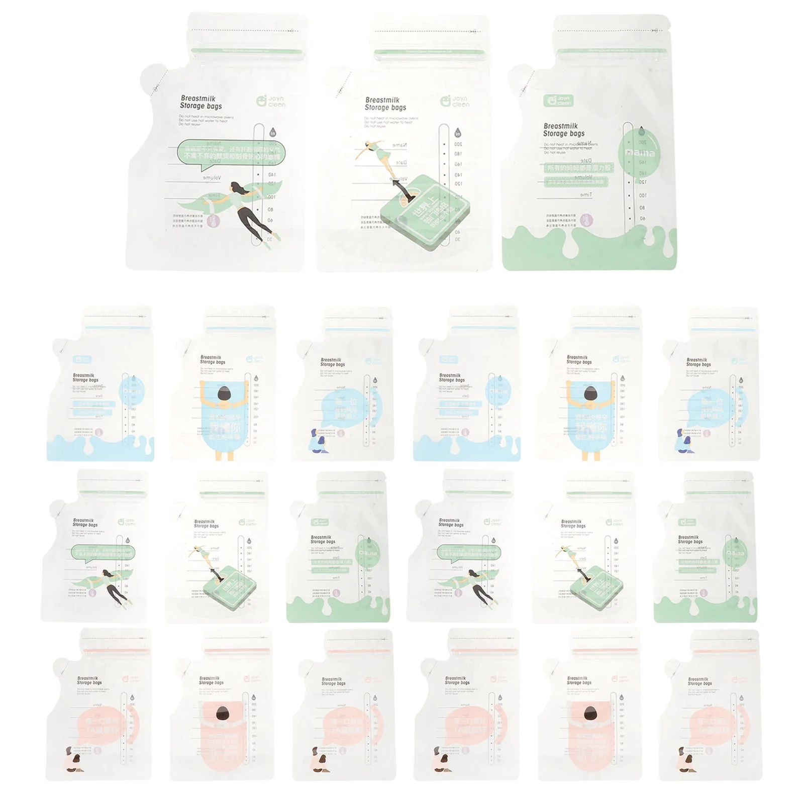 

120Pcs Breastmilk Storage Bags No-Leak Self-Standing 200ml Pour Spout Temp-Sensing Freezer Pouch Breastmilk Bags