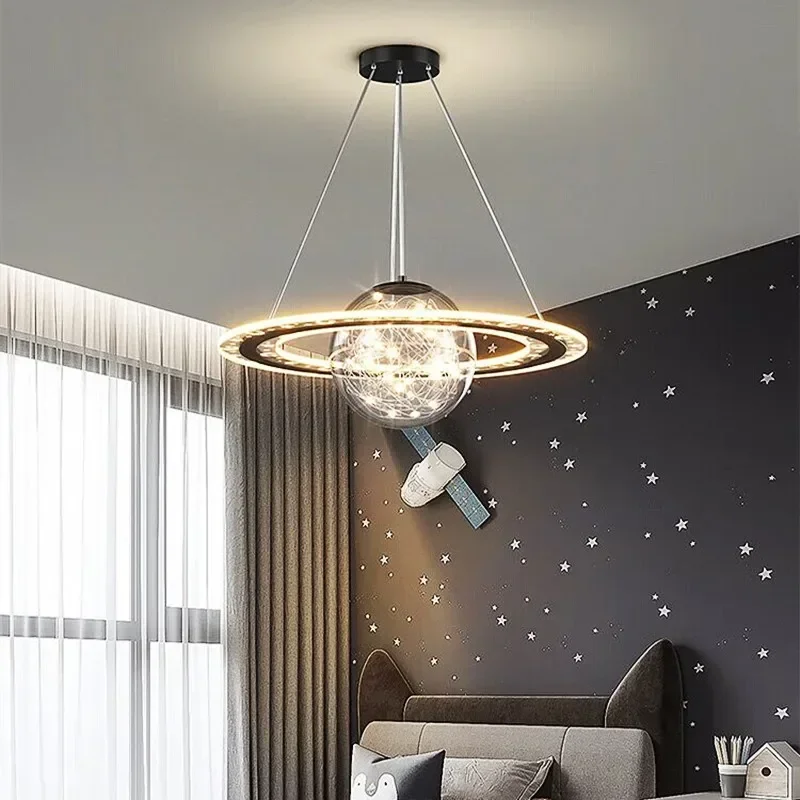 

Pendant Nordic Planet Light Starry round Hanging Lighting 220V Creative Children's Room Bedroom Home Decor for Living Room