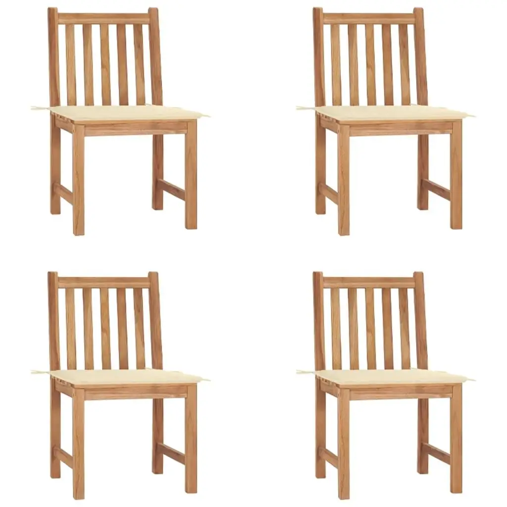 

Solid Teak Wood 4 Piece Patio Chair Set with Cushions