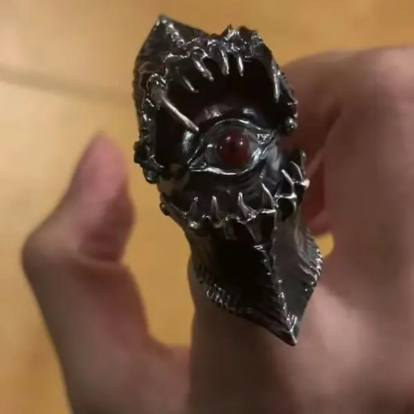 

Movable Eye Tooth Armor Joint Ring Gothic Dark Unique Design Adjustable Knuckle Ring for Men jewelry gift