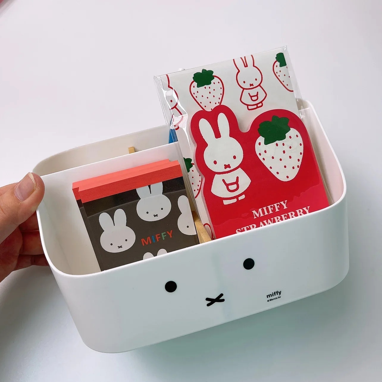 Kawaii Miffy Cartoon Print Multi-tiered Desktop Box Stationery Items Cosmetics Small Items Storage Box Christmas Gift