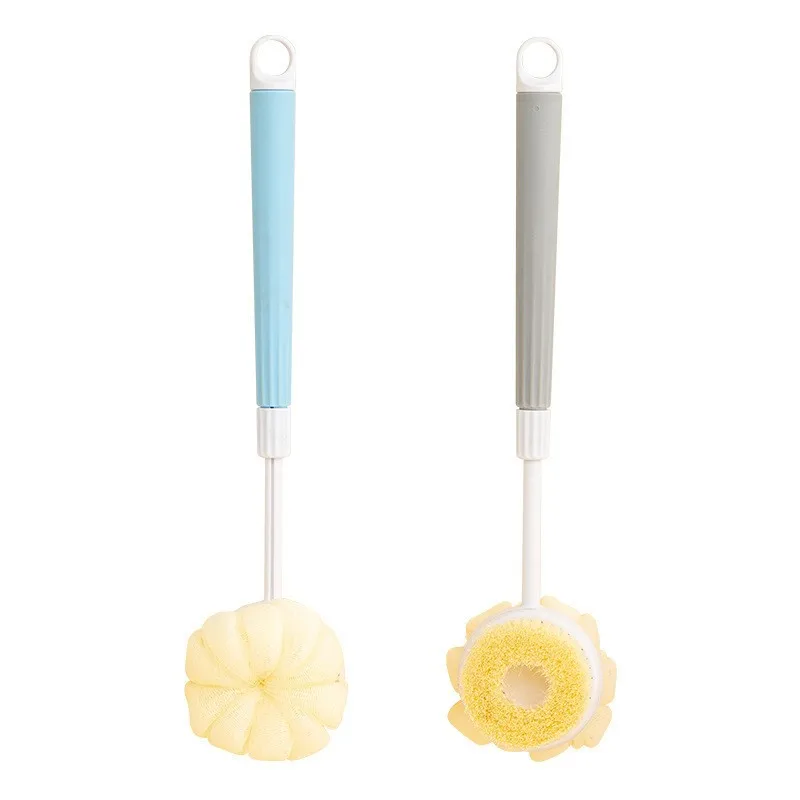 1Pcs Bath Brush Bathroom Things for the Bathroom Long-handled Shower Sponge Exfoliant Mud Scrub Dual-purpose Products Household