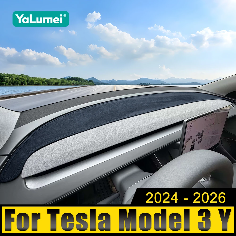 

Car Dashboard Sun Shade Cover Mat For Tesla Model 3 Highland Model Y Juniper 2024 2025 2026 Instrument Desk Non-slip Pads