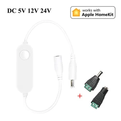 Homekit WiFi Mini Led Dimmer Controller 5V 12V 24V APP Dimming Siri Voice Control For 5050 2835 COB Single Color LED Strip Light