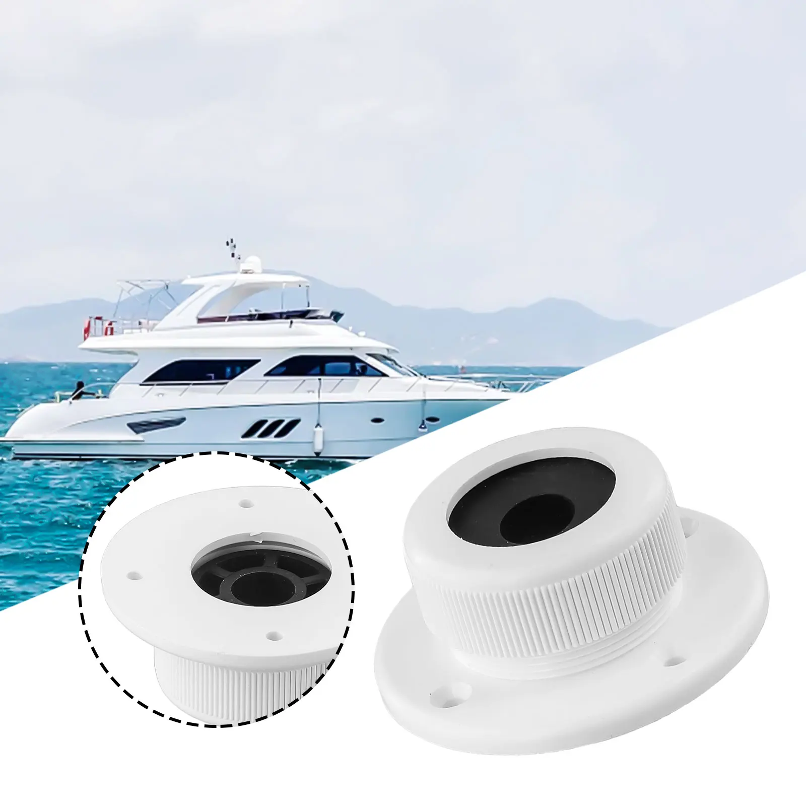 None Thru Outlet Boat Cable Outlet Boat Marine Marine Parts Water Resistant White ABS Marine Accessories Brand New