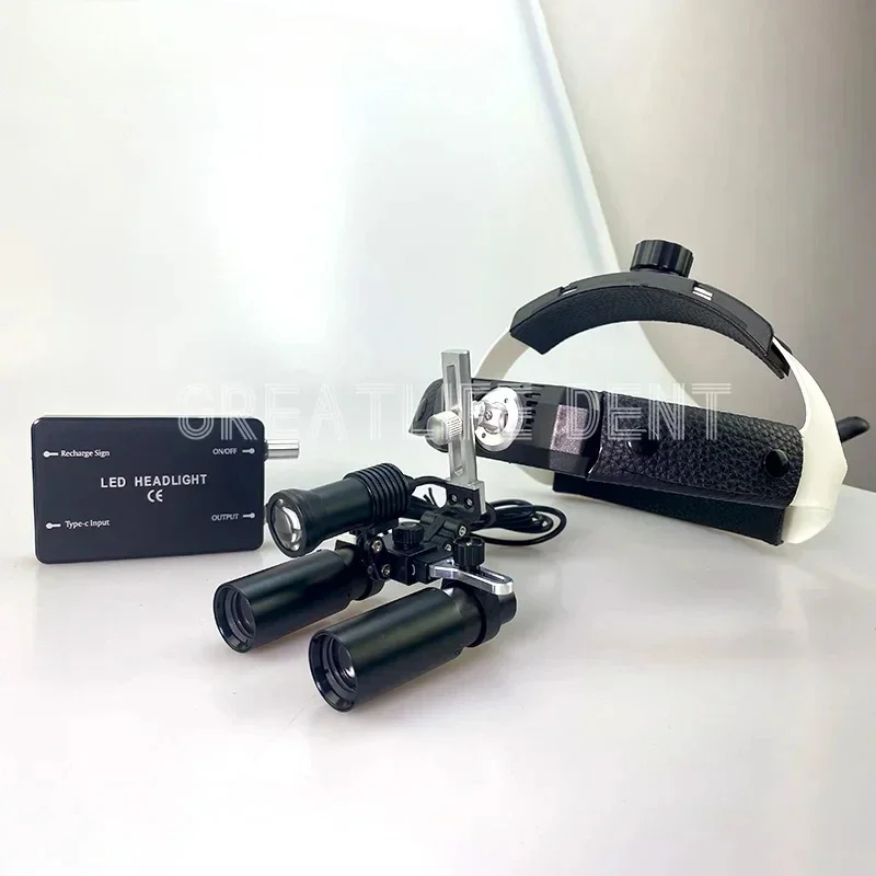 2.5X/3.5X  Loupes Led Light Magnifier With Headlight 5W Spotlight Headlamp  Binocular Loupes