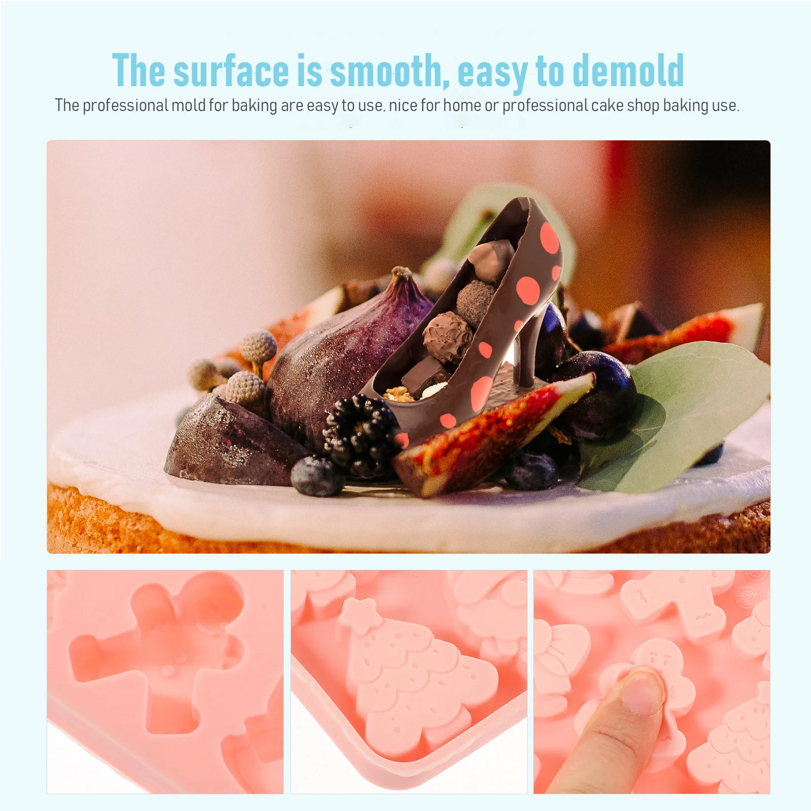 

2Pcs Flexible Silicone Dog Treat Molds Christmas Theme Non-Toxic Baking Mold Dog Treats Pet Treat Mold