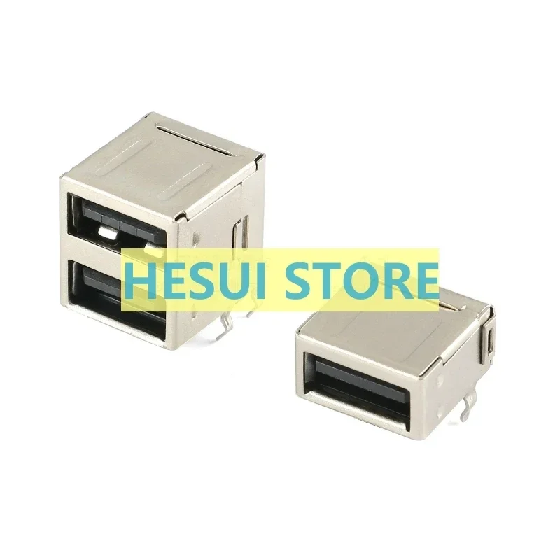 USB connector AF/ Single-layer/double-layer 90-degree board full package Dual-port A female socket USB-A port