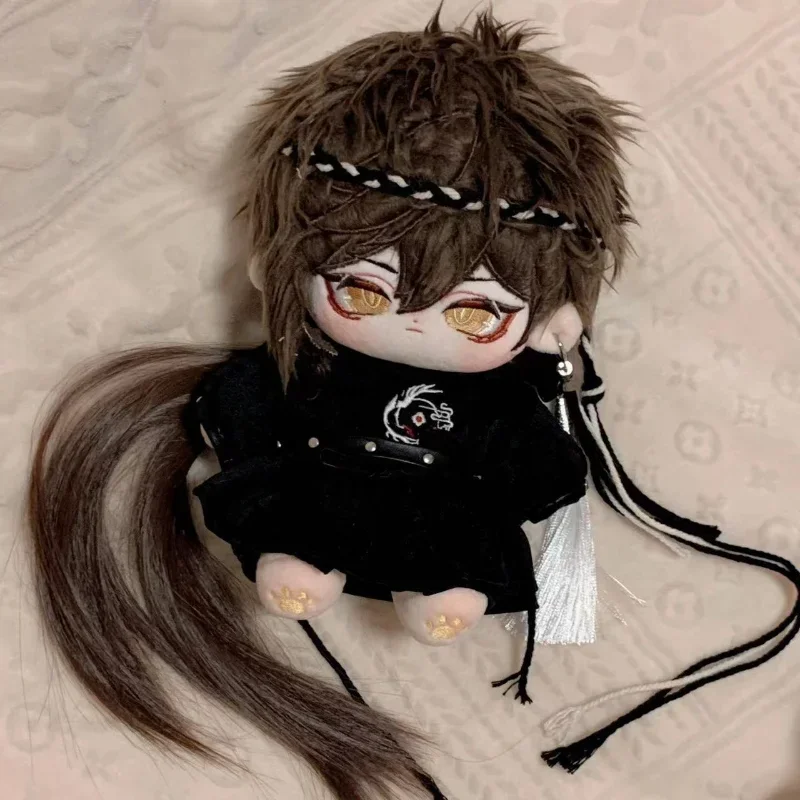 

Game Anime Genshin Impact Cosplay Zhongli Morax 20cm Cute Adorable Long Braid Ancient Doll and Clothing Plush Dolls Gifts