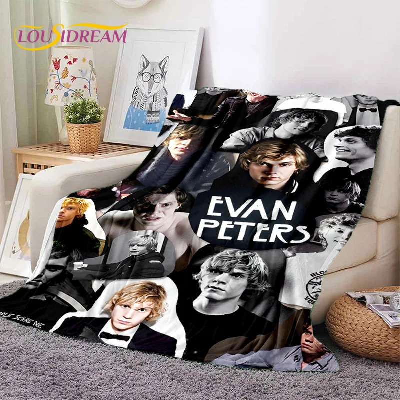 Ultime simpatiche coperte di flanella morbida per attore TV Evan Peters, coperta comoda per letti da Picnic divano regali per la camera da letto di