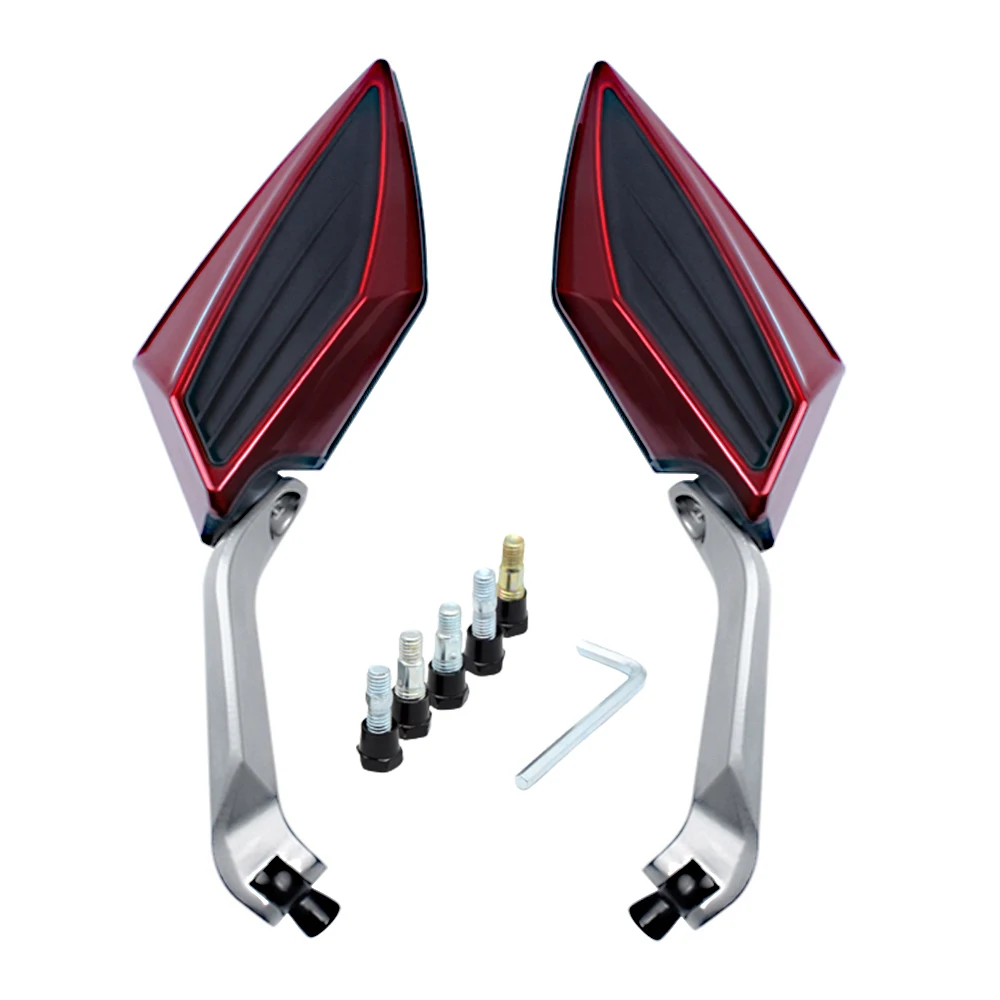 1 Pair Motorcycle Rear View Mirrors  8MM 10MM Scooter E-Bike Motorbike Side Mirrors Carbon Fiber Motorcycle Mirror Universal