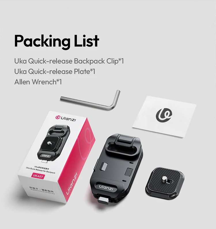 Ulanzi UKA07 Rucksack Kamera Clip Halterung Strap Clamp Kit Universal Quick Release Platte Für Arca Swiss F38 DSLR Sony Nikon Kamera