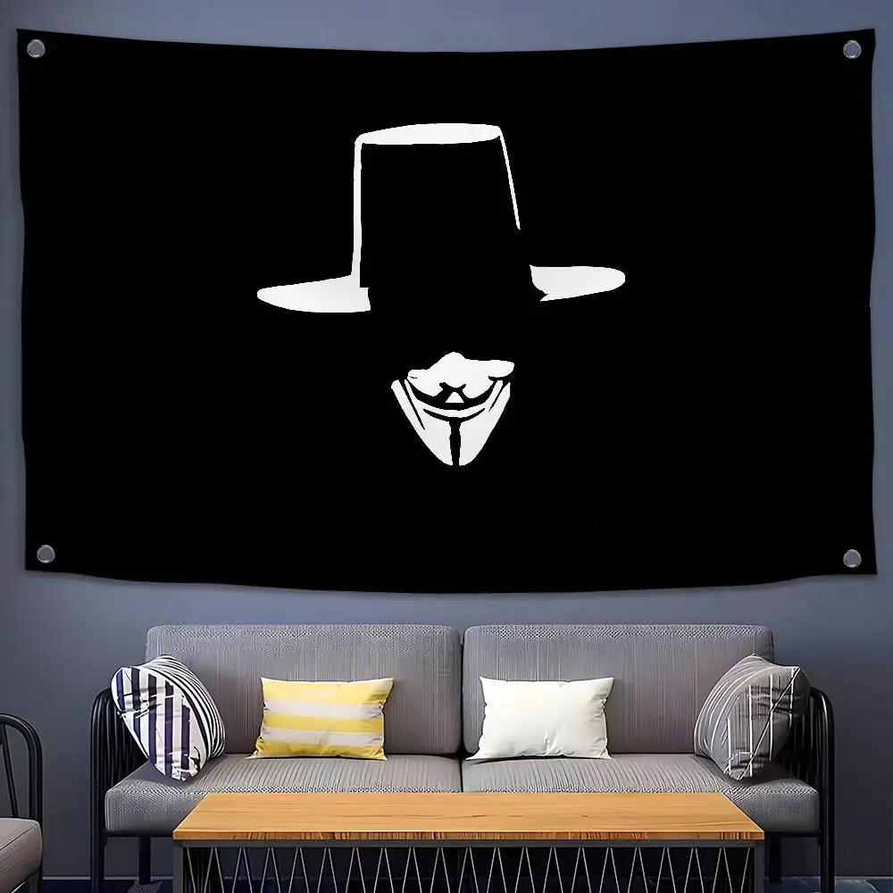 Pretty Guy Fawkes Nachtflagge, Schlafzimmer, Wohnzimmer, Bar, Garten, Outdoor, Mikrofaser, Festival-Dekoration, Hintergrund, Kunstbanner