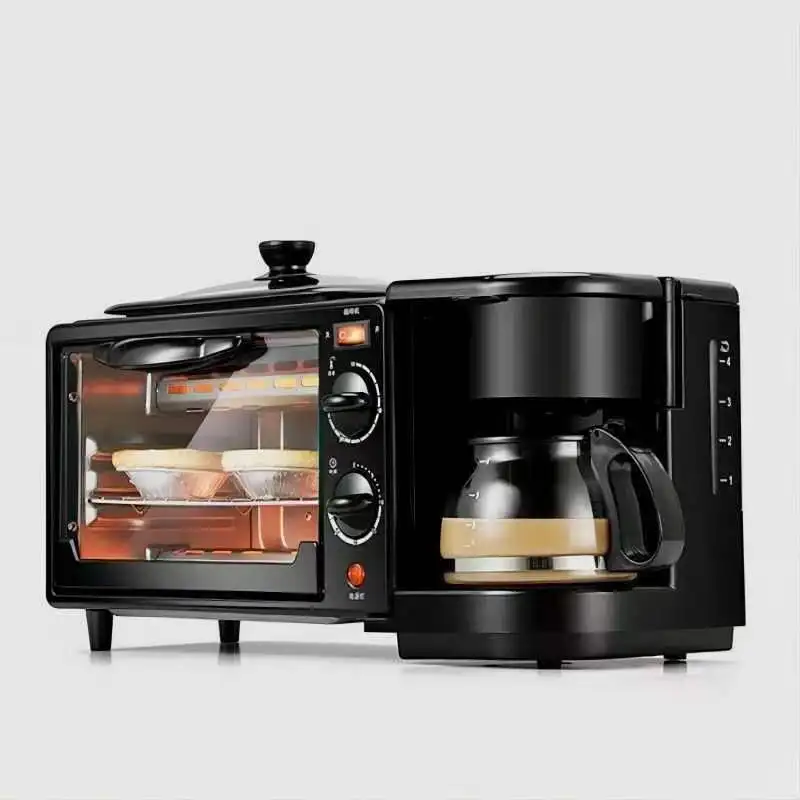9L Large Capacity 3-in-1 Multi-function Breakfast Machine Built-in Coffee Maker Pizza Oven for Home