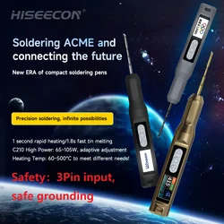 HISEECON H1 스마트 납땜 스테이션, 온도 조절 가능, PD DC 100W, DC 24V, 60-550 ℃, ESD 보호 다리미 수리 도구