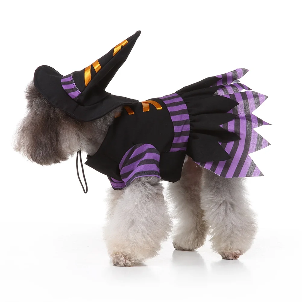 

Pet Witch Costume For Dogs, Durable Halloween Dog Clothes, Fashionable Puppy Party Outfit, Comfortable Dog Coat For
