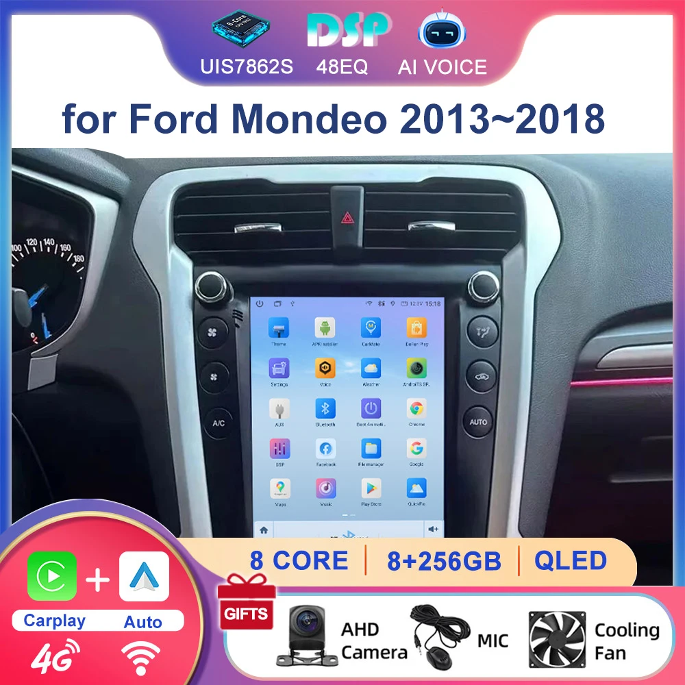 9.7‘’ Autoradio GPS Navigation Carplay Stereo Multimedia Car Radio Player Android Touch Screen for Ford Mondeo 2013~2018