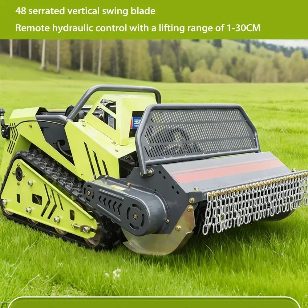 customized Remote Control Lawn Mower Tracked Grass Crusher Four-Wheel Drive Multifunctional Automatic Garden Weeding Shredder