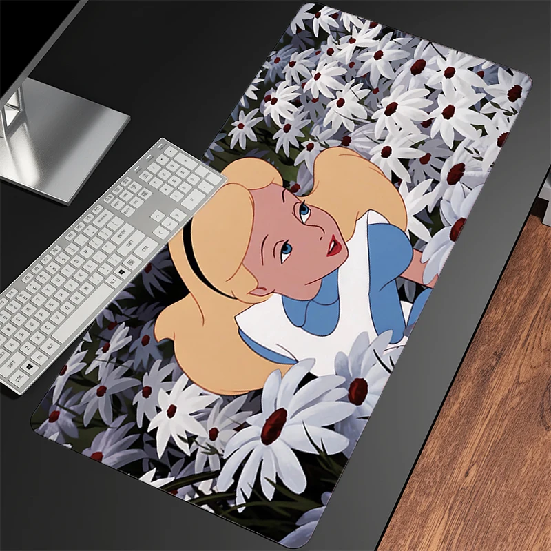 Tappetino per mouse Giocatori Computer Tappetino per mouse esteso Scrivania per laptop Tappetino per mouse Tastiera da gioco Gomma A-Alice nel Paese delle Meraviglie Tappeto durevole