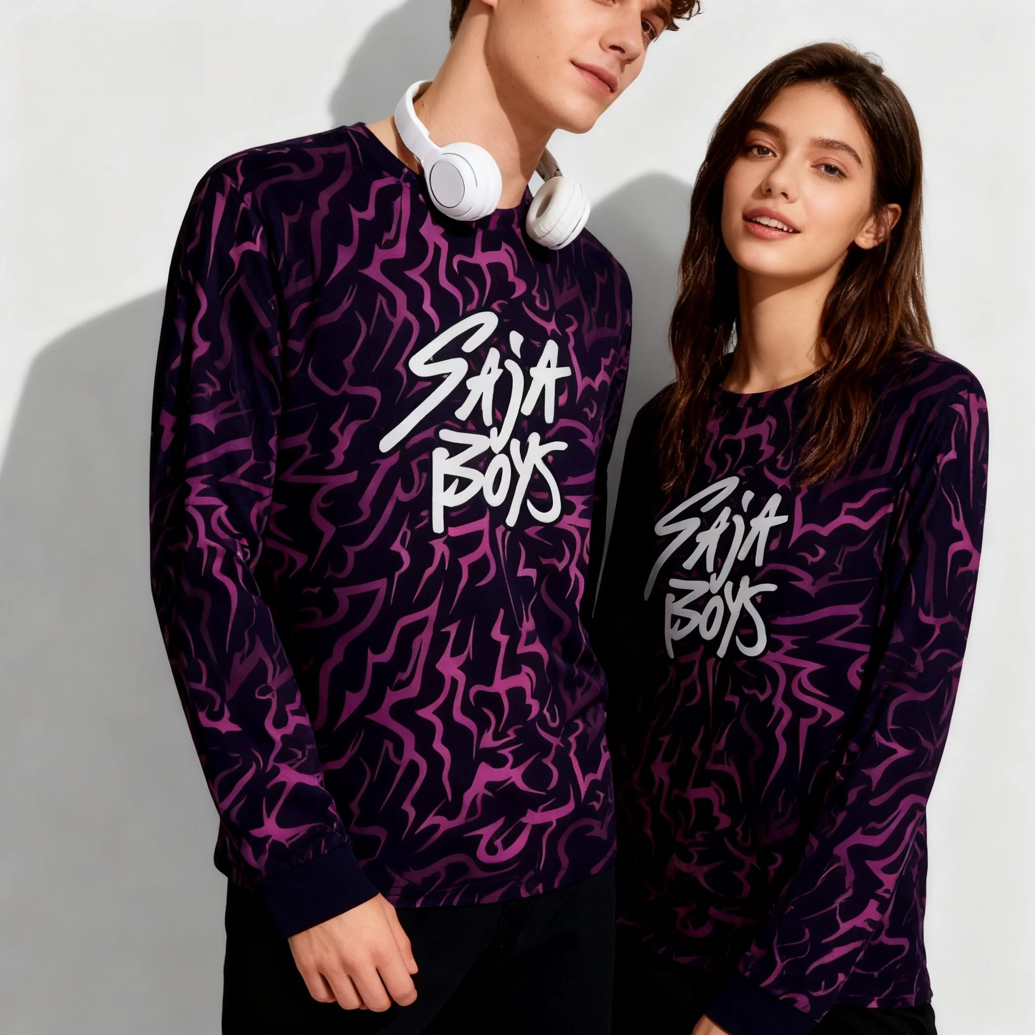 

25/26 Весенне-осенняя футболка с длинными рукавами KPOP Witch Hunt Surrounding Korean Street для взрослых, очень большой женский детский топ