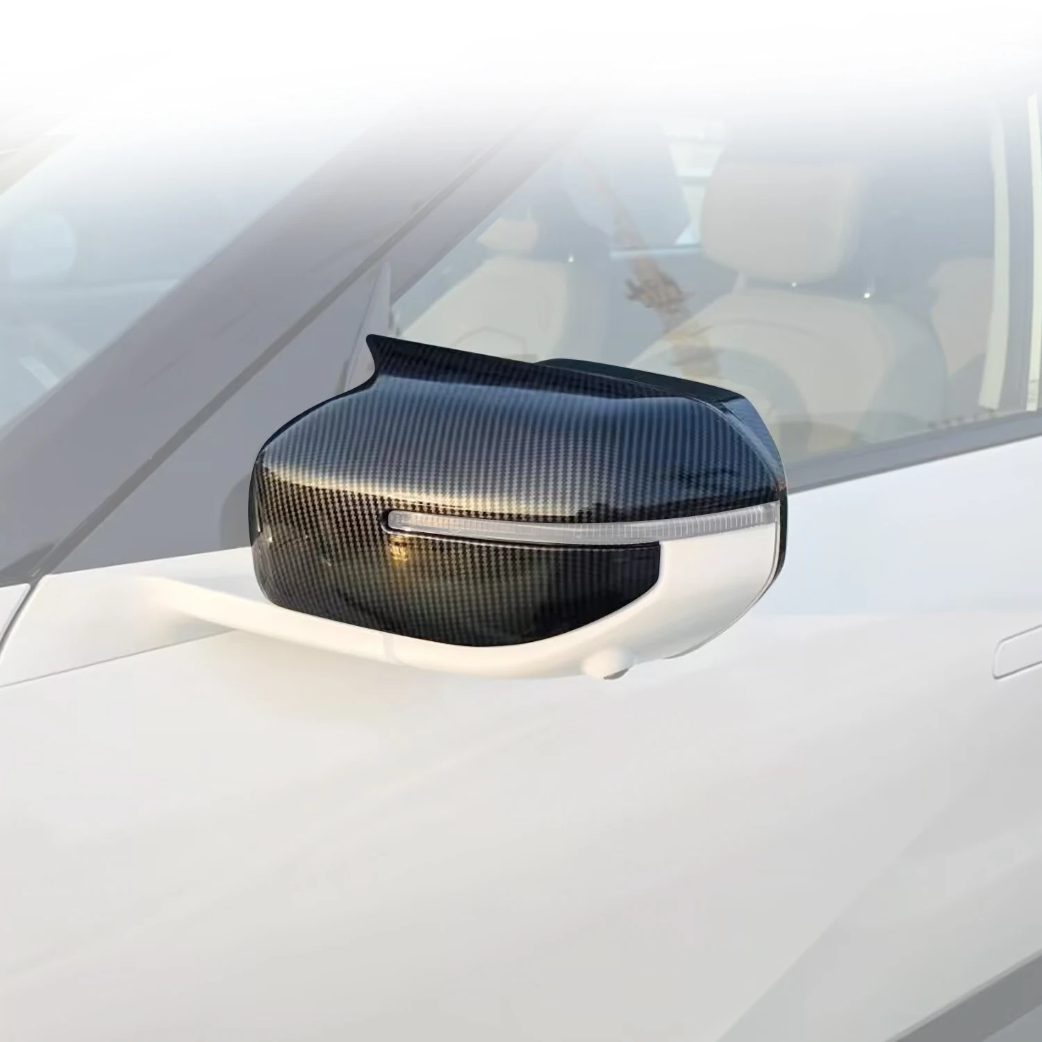 

Car Exterior Mirror Cover For Kia Seltos SP3 2026 ABS Plastic Black Side Mirrors Caps Cases Self-Adhesive 2PCS