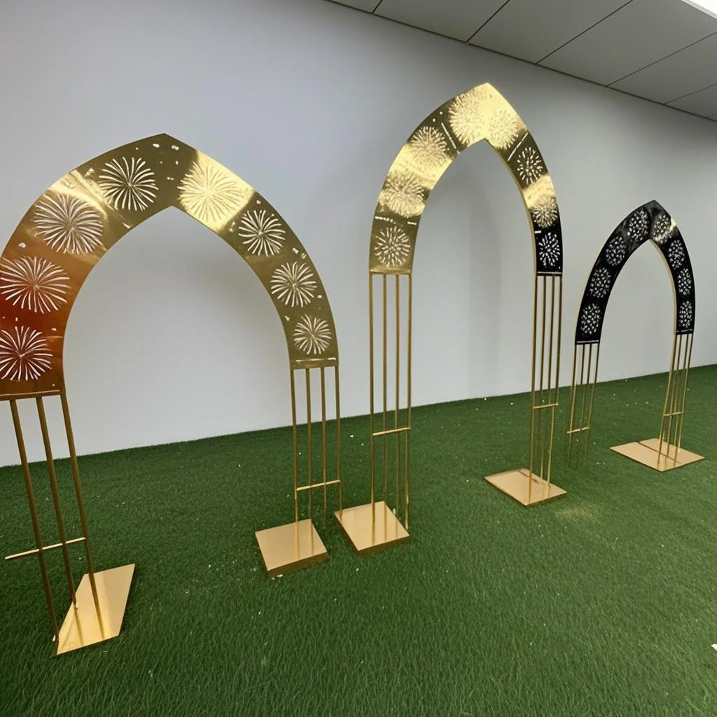 

Набор свадебных арок, золотая подставка для цветов, фон для дня рождения, уличная арка из воздушных шаров, украшение, подставка неправильной формы