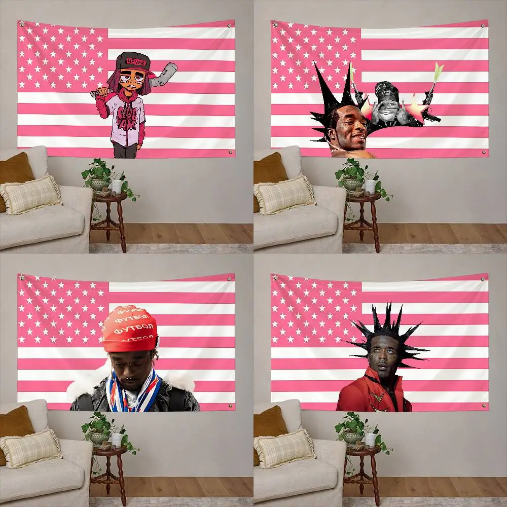 Lil Uzi Vert American Flag Polyester Printed Banner For Decor Tapestry Dorm Room Bedroom
