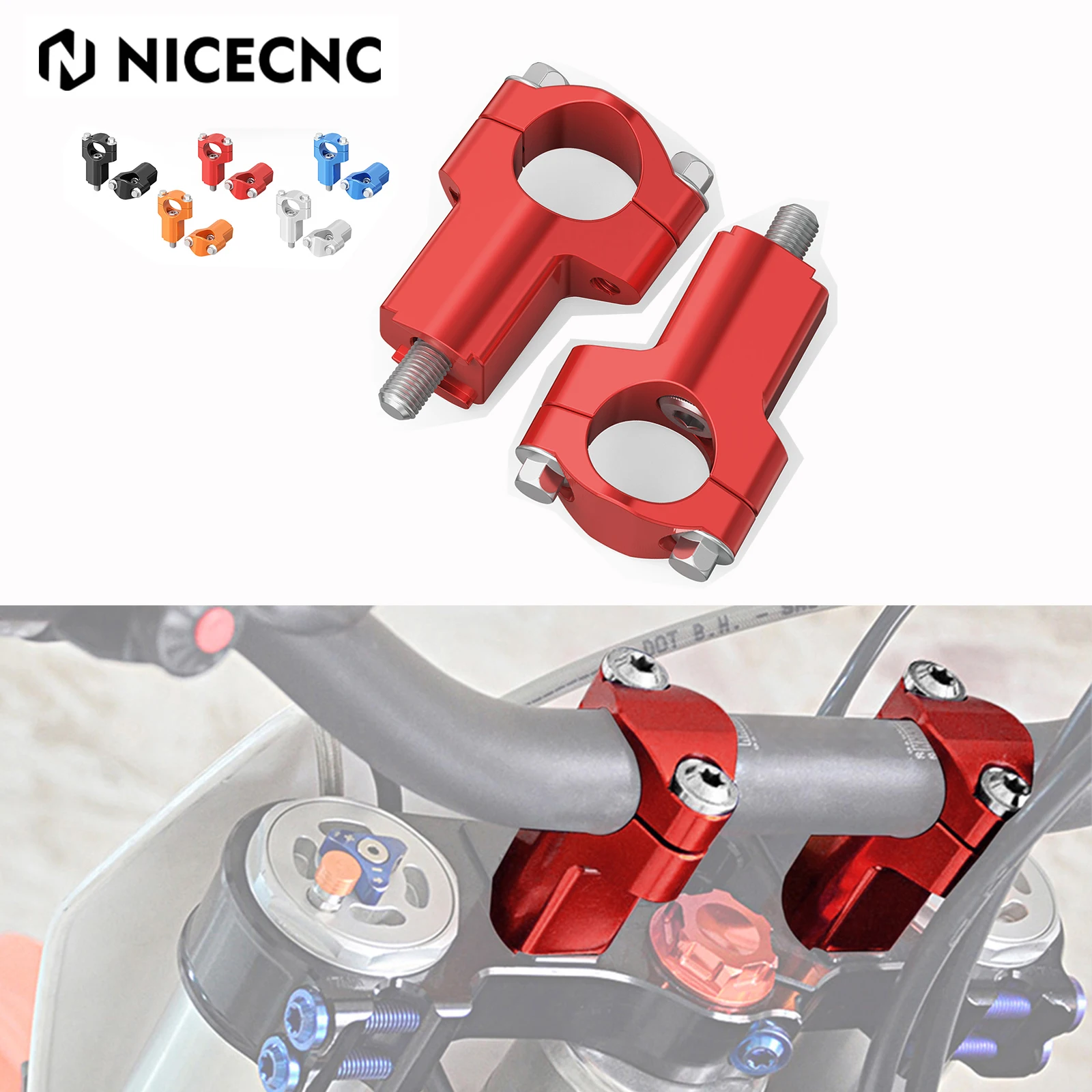 

NICECNC For BETA RR 300 RR250 RR125 RR200 RR350 RR390 RR430 RR480 2012-2023 GASGAS EC 300 52mm Handlebar Riser Bar Clamp Mount