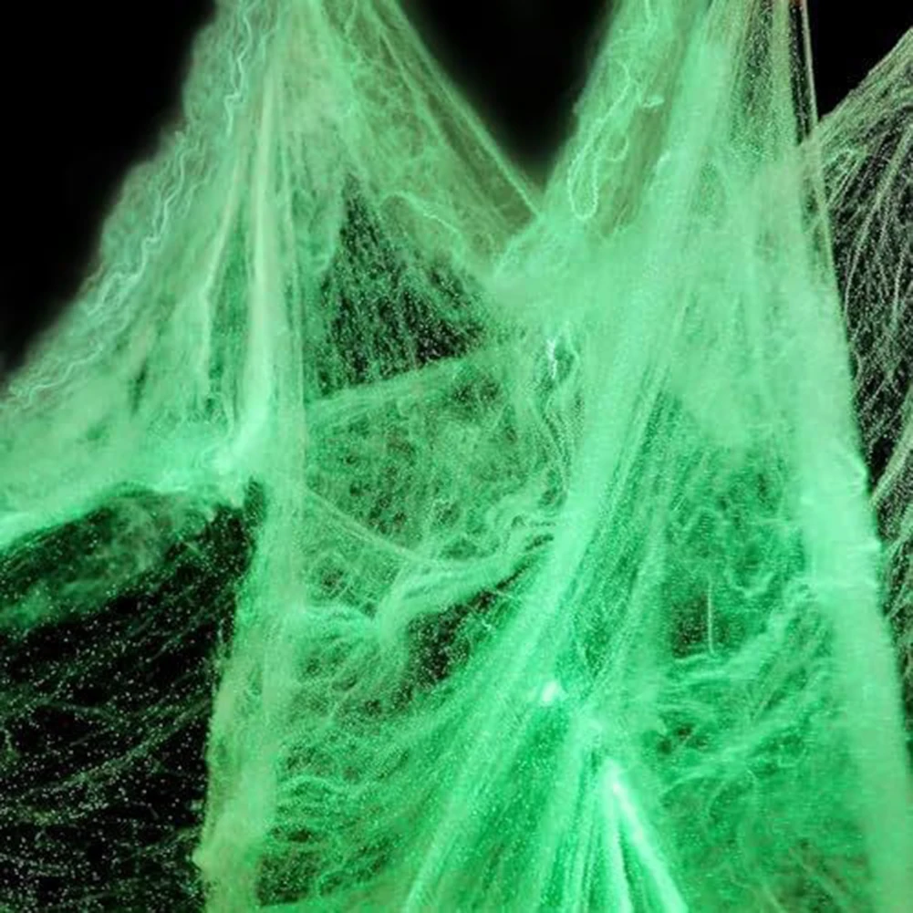 Spooky Party Decorations Glow In The Dark Webs Indoor Outdoor Use For Halloween Parties Glow In The Dark Decor