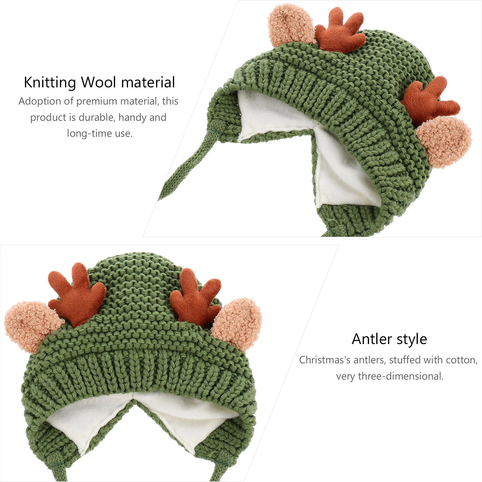 

1 шт., теплая зимняя детская шапка, рождественская вязаная шапка с рогами, мягкий материал премиум-класса, детская рождественская милая зимняя шапка с защитой ушей,