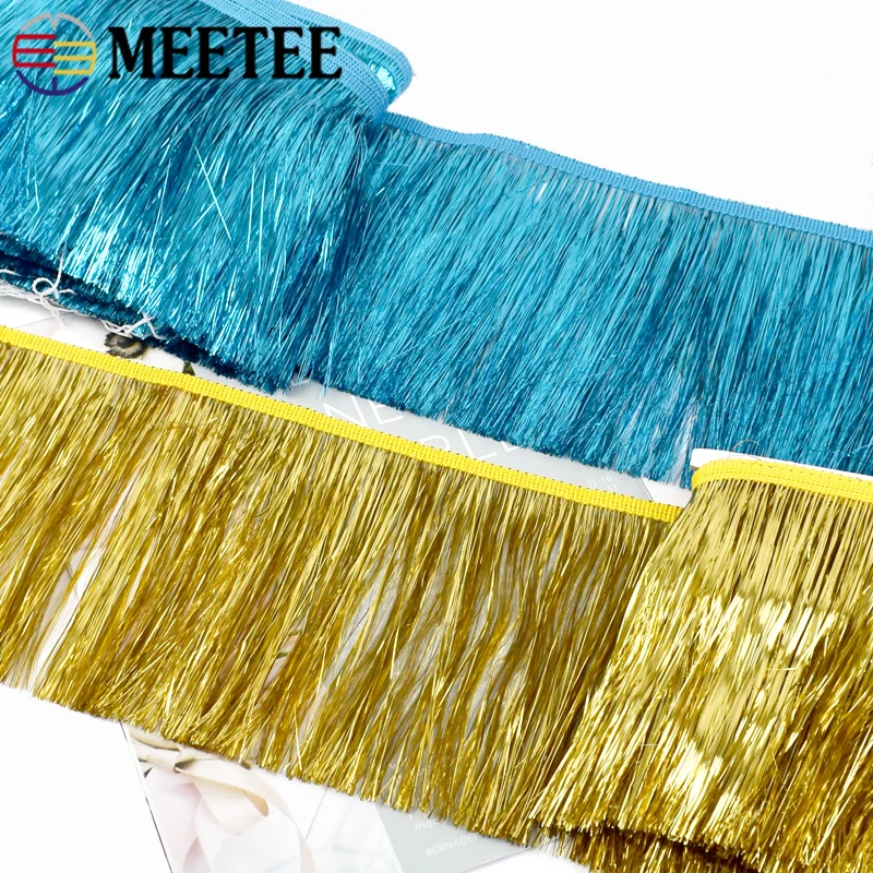 5/10M 10/15/20cm Colorful Brilliant Tassel Lace Glitter Fringe Latin Dress Stage Clothes Decor Ribbon DIY Sewing Accessories