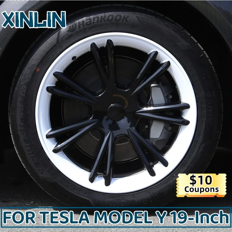 

19 Inch Hub Cap For Tesla Model Y 2024 Wheel Hubcap Performance Replacement Automobile ABS Wheel Cap Full Trim Cover Accessories