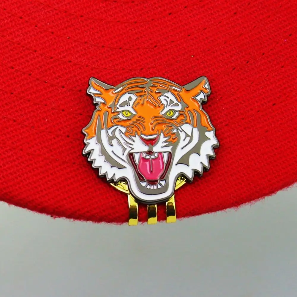 

Tiger Golf Ball Marker Hat Clip Alloy Portable Magnetic Hat Clip Lightweight Removable Golf Ball Marker Golf Gloves Hats