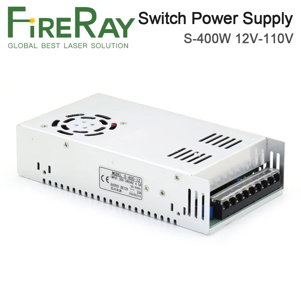 FireRay 400W Switch Power Supply S-400W Input 110V / 220V Output DC 12V 36V 48V 60V 110V 220V for Laser Machine