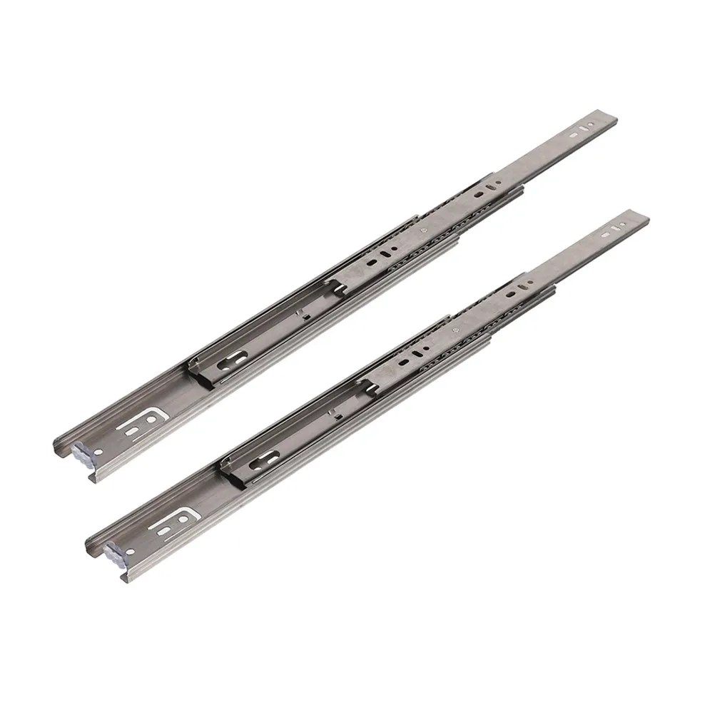 2Pcs Drawer Slides Side Mount Full Extension Three-Section Ball Bearing Heavy Duty Silent Drawer Rails Replacement for Cabinets